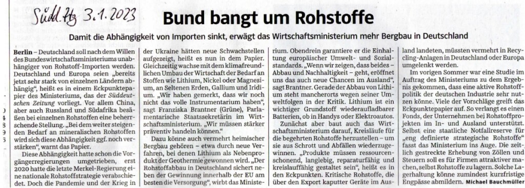 Süddeutsche Zeitung 03.01.2023